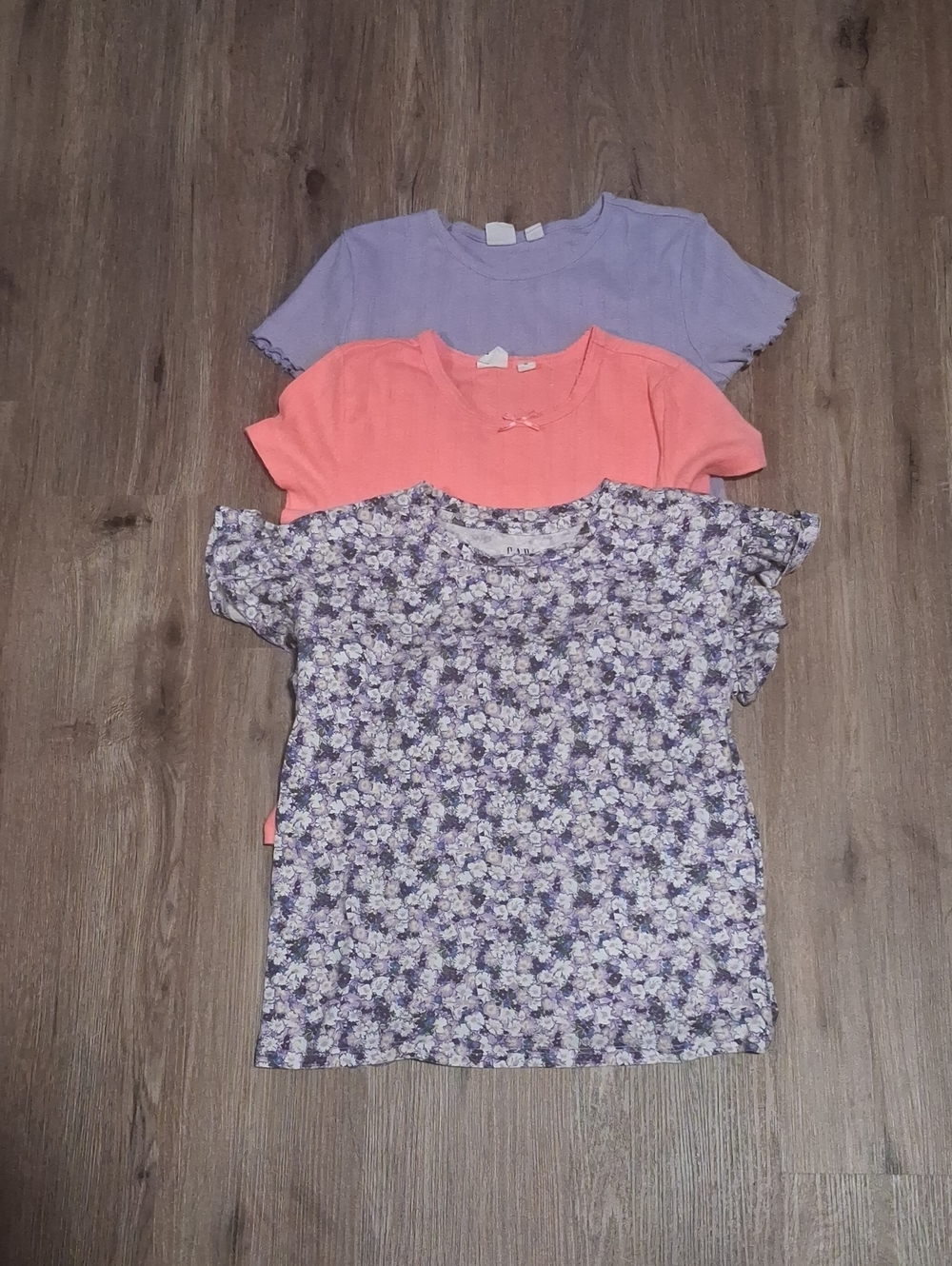 GAP Girls Short-Sleeve Tee Set - Lavender, Coral, Floral Purple